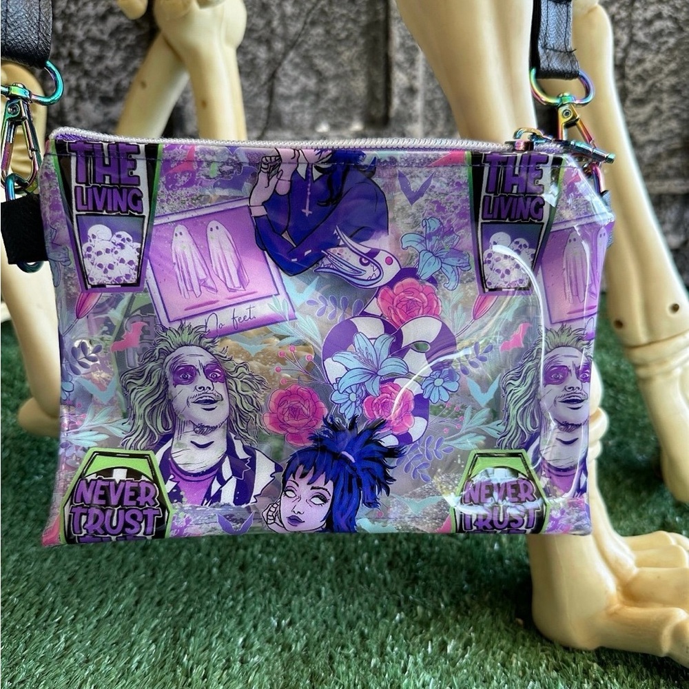 Beetlejuice clear crossbody purse & wallet